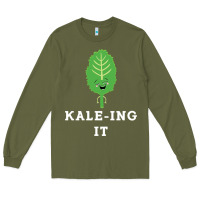Army Green kaleing it kale art for vegans vegetarians Long Sleeve Tee - Craftify