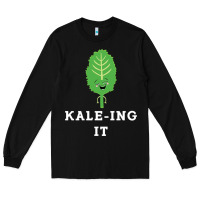 Black kaleing it kale art for vegans vegetarians Long Sleeve Tee - Craftify