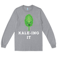 Heather Grey kaleing it kale art for vegans vegetarians Long Sleeve Tee - Craftify