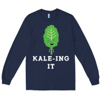 Navy kaleing it kale art for vegans vegetarians Long Sleeve Tee - Craftify