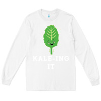 White kaleing it kale art for vegans vegetarians Long Sleeve Tee - Craftify