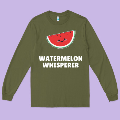 Watermelon T  Shirt Watermelon Whisperer T  Shirt Long Sleeve Tee Designed By Craftify
