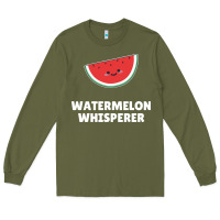 Army Green watermelon t  shirt watermelon whisperer t  shirt Long Sleeve Tee - Craftify
