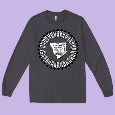 Blackfeet Nation Flag   Blackfeet Long Sleeve Tee Designed By Craftify