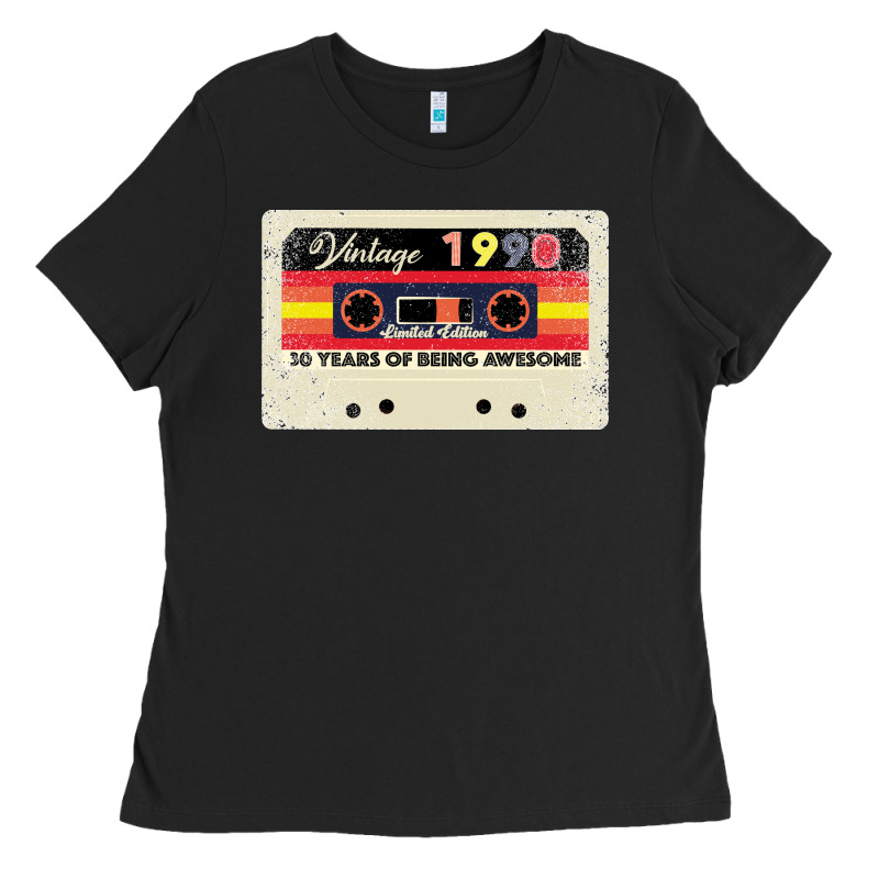 30th Birthday 30 Years 1990 Retro Tape Cassette Ladies Tee by Bettercallsaul | Teevron