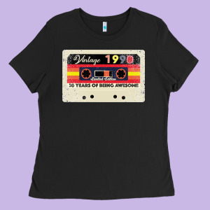 30th Birthday 30 Years 1990 Retro Tape Cassette Ladies Tee Designed By Bettercallsaul