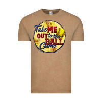 Vintage Coffee take me out to the ball game softball Vintage Tee - CowGirlArtShop