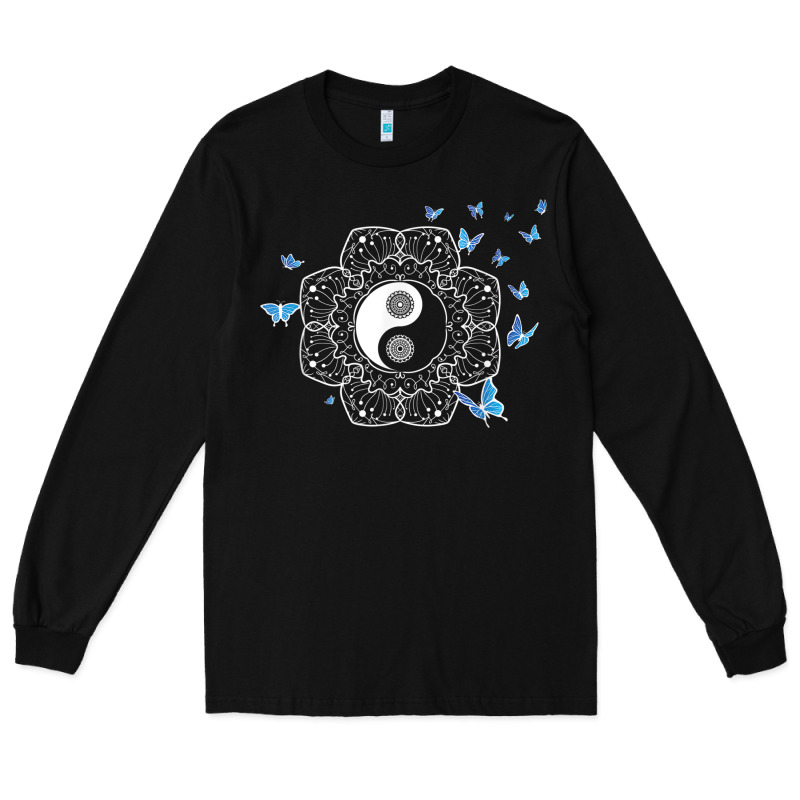 Yin Yang With Butterflies Ancient Chinese Yin Yang Long Sleeve Tee by Craftify | Teevron
