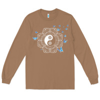 Toasted Coconut yin yang with butterflies ancient chinese yin yang Long Sleeve Tee - Craftify