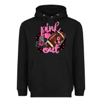 Black Pink Out Football Heavyweight Hoodie - BarkalooDesign