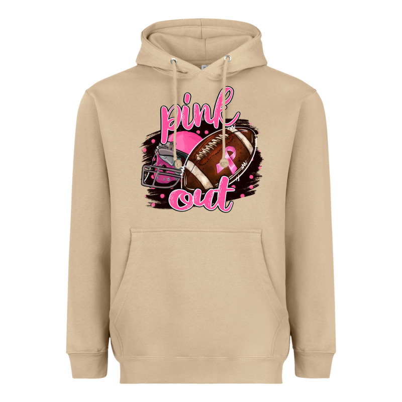 Pink Out Football Heavyweight Hoodie by BarkalooDesign | Teevron