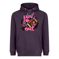 Plum Pink Out Football Heavyweight Hoodie - BarkalooDesign