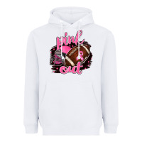 White Pink Out Football Heavyweight Hoodie - BarkalooDesign