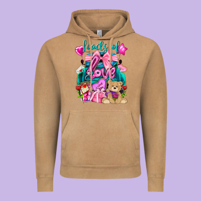 Loads Of Love Truck Valentine's Day Vintage Hoodie Designed By Howdyjamesfarm