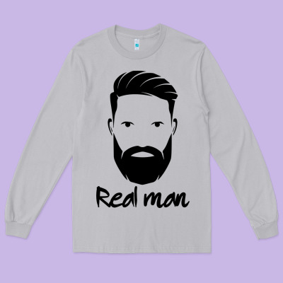 Real Man Long Sleeve Tee Designed By Craftify