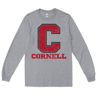 Heather Grey cornell big red Long Sleeve Tee - Craftify