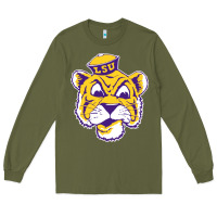 Army Green Vintage Louisiana State Tiger Mascot Long Sleeve Tee - Craftify