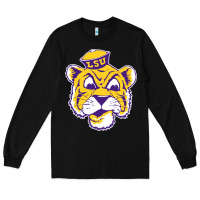 Black Vintage Louisiana State Tiger Mascot Long Sleeve Tee - Craftify
