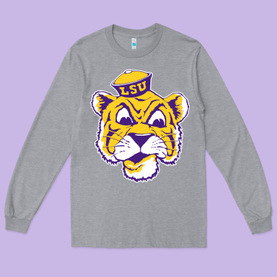 Vintage Louisiana State Tiger Mascot Long Sleeve Tee Designed By Craftify