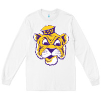 White Vintage Louisiana State Tiger Mascot Long Sleeve Tee - Craftify