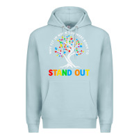 Blue Mist Why Fit In Autism Awareness Premium Hoodie - CowhideDigitalArt