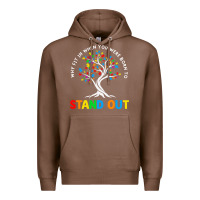 Chestnut Why Fit In Autism Awareness Premium Hoodie - CowhideDigitalArt