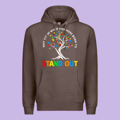 Why Fit In Autism Awareness Premium Hoodie Designed By Cowhidedigitalart