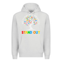 Dove Grey Why Fit In Autism Awareness Premium Hoodie - CowhideDigitalArt