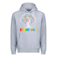 Heather Grey Why Fit In Autism Awareness Premium Hoodie - CowhideDigitalArt