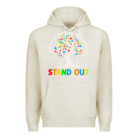 Oatmeal Heather Why Fit In Autism Awareness Premium Hoodie - CowhideDigitalArt