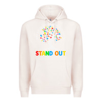 Pale Pink Why Fit In Autism Awareness Premium Hoodie - CowhideDigitalArt
