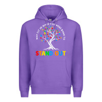 Purple Why Fit In Autism Awareness Premium Hoodie - CowhideDigitalArt