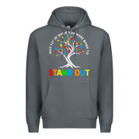 Rock Why Fit In Autism Awareness Premium Hoodie - CowhideDigitalArt
