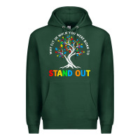 Sports Green Why Fit In Autism Awareness Premium Hoodie - CowhideDigitalArt