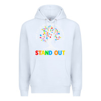 White Why Fit In Autism Awareness Premium Hoodie - CowhideDigitalArt