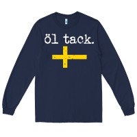 Navy Swedish Beer Please Ol Tack Long Sleeve Tee - Craftify