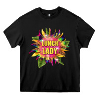 Black lunch lady tie dye sunflower Heavy Core Tee - BarkalooDesign
