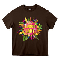 Chocolate Brown lunch lady tie dye sunflower Heavy Core Tee - BarkalooDesign