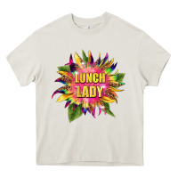 Cream lunch lady tie dye sunflower Heavy Core Tee - BarkalooDesign