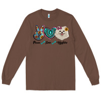 Chestnut peace love pomeranian Long Sleeve Tee - RanaPortraitStore