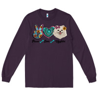 Plum peace love pomeranian Long Sleeve Tee - RanaPortraitStore