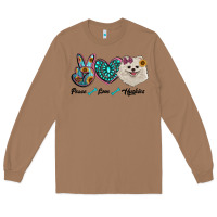 Toasted Coconut peace love pomeranian Long Sleeve Tee - RanaPortraitStore