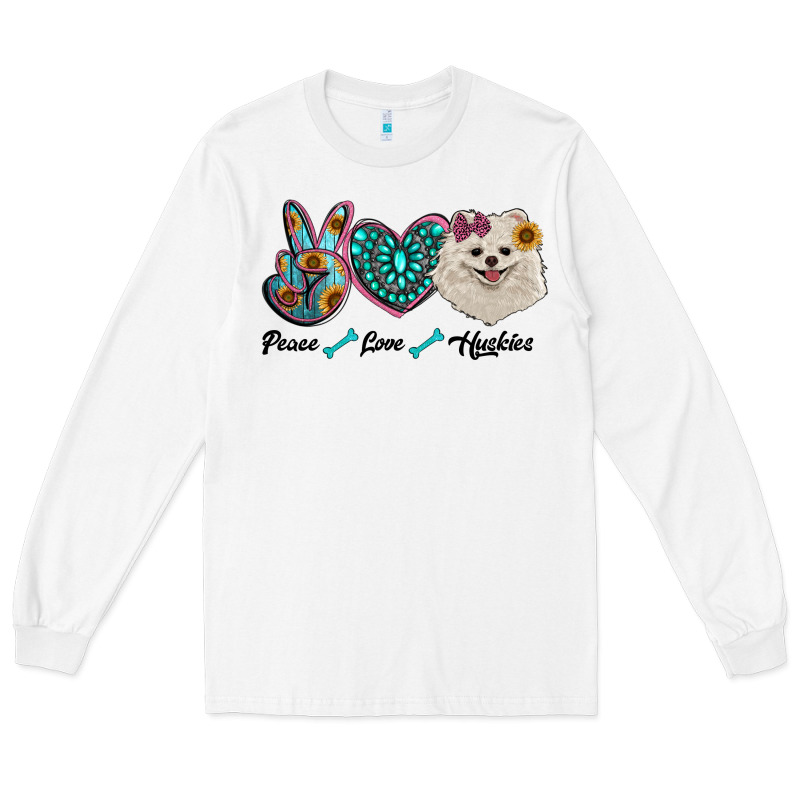 Peace Love Pomeranian Long Sleeve Tee by RanaPortraitStore | Teevron
