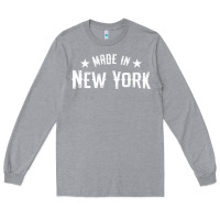 Heather Grey Made In New York NY City NYC New Yorker My Home State Pride Premium T- Long Sleeve Tee - Craftify