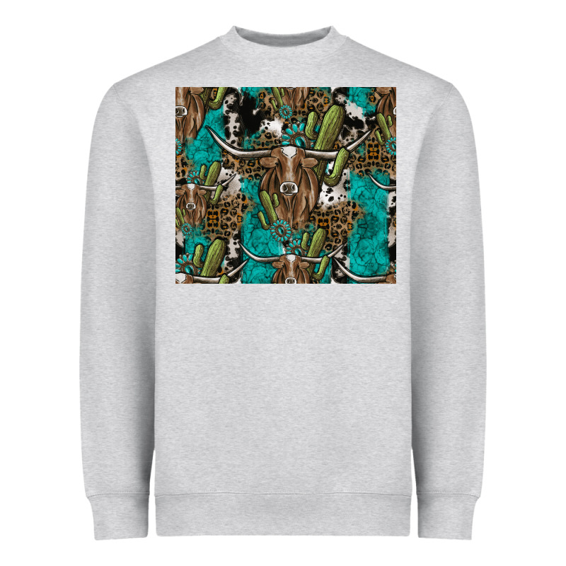 Longhorn Pattern Heavyweight Sweatshirt by CowhideDigitalArt | Teevron