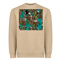 Mushroom Longhorn Pattern Heavyweight Sweatshirt - CowhideDigitalArt