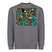 Storm Longhorn Pattern Heavyweight Sweatshirt - CowhideDigitalArt