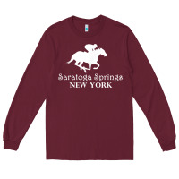 Saratoga Springs New York Horse Racing Jockey Long Sleeve Tee | Teevron