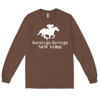 Chestnut Saratoga Springs New York Horse Racing Jockey Long Sleeve Tee - Craftify