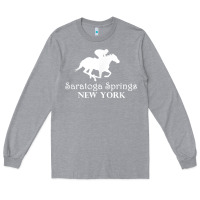 Heather Grey Saratoga Springs New York Horse Racing Jockey Long Sleeve Tee - Craftify